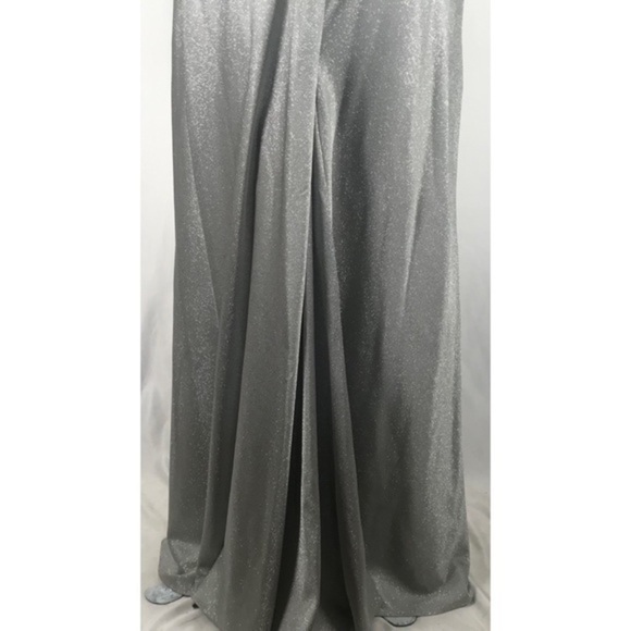 90’s Vintage ‘Dave & Johnny’ Silver Floral Embroidered Bias Cut Maxi Gown - Picture 13 of 14